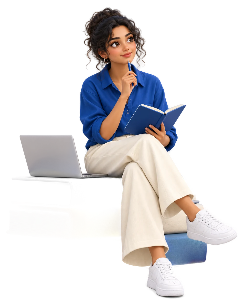 A curious learner exploring a book
